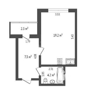 Студия квартира, вторичка, 31м2, 9/17 этаж