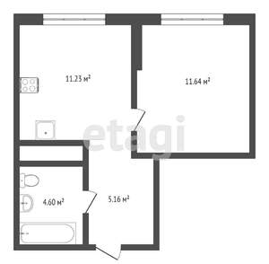 1-к квартира, вторичка, 33м2, 10/12 этаж