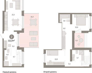 2-к квартира, вторичка, 112м2, 8/8 этаж