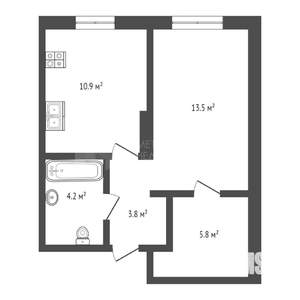 1-к квартира, вторичка, 38м2, 4/16 этаж