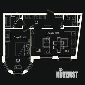 2-к квартира, вторичка, 56м2, 3/7 этаж