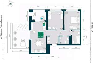 2-к квартира, вторичка, 88м2, 13/17 этаж