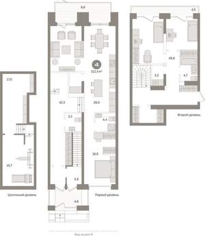 4-к квартира, вторичка, 212м2, 1/8 этаж