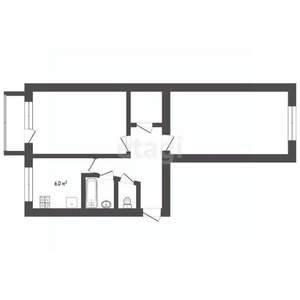 2-к квартира, вторичка, 46м2, 2/5 этаж
