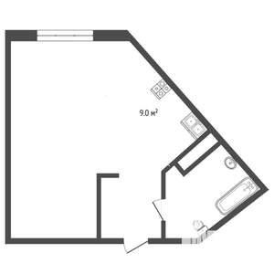Студия квартира, вторичка, 39м2, 8/16 этаж
