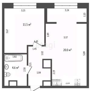 1-к квартира, вторичка, 40м2, 15/16 этаж