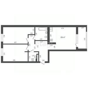 2-к квартира, сданный дом, 71м2, 8/23 этаж