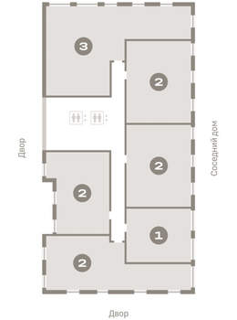 2-к квартира, вторичка, 69м2, 9/16 этаж
