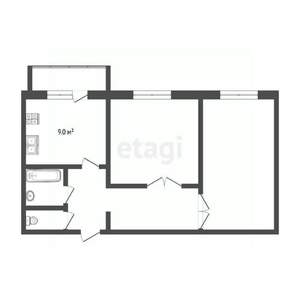 2-к квартира, вторичка, 63м2, 10/14 этаж