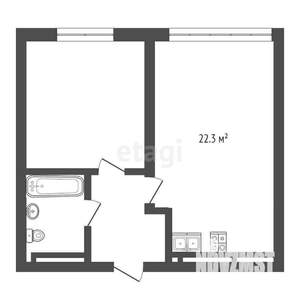 1-к квартира, вторичка, 46м2, 12/17 этаж