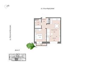 2-к квартира, вторичка, 42м2, 15/15 этаж