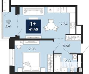 1-к квартира, вторичка, 41м2, 3/16 этаж