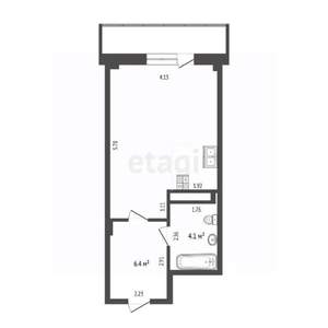 Студия квартира, вторичка, 32м2, 13/20 этаж