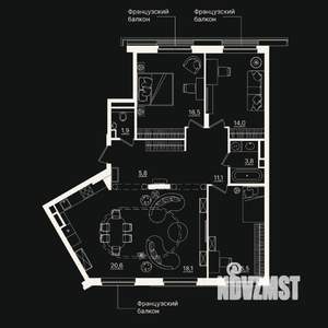 4-к квартира, вторичка, 107м2, 4/7 этаж