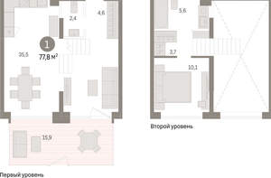 1-к квартира, вторичка, 78м2, 1/8 этаж