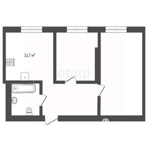 2-к квартира, вторичка, 54м2, 2/10 этаж