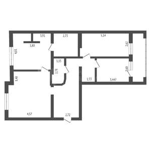 3-к квартира, вторичка, 87м2, 8/10 этаж