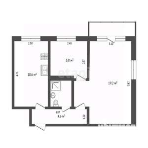 2-к квартира, вторичка, 43м2, 5/5 этаж