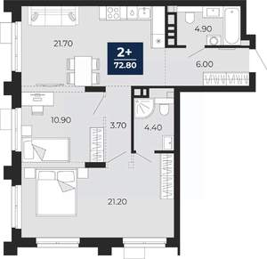 2-к квартира, вторичка, 73м2, 4/20 этаж