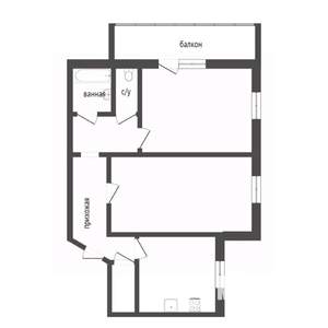 2-к квартира, вторичка, 53м2, 4/9 этаж