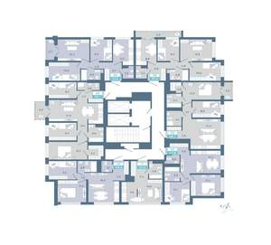2-к квартира, строящийся дом, 58м2, 2/19 этаж