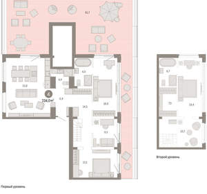 4-к квартира, вторичка, 234м2, 7/11 этаж