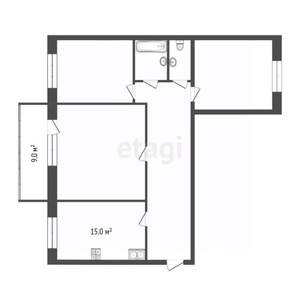 3-к квартира, вторичка, 74м2, 2/9 этаж