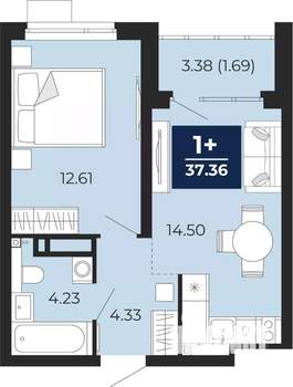 1-к квартира, вторичка, 39м2, 11/23 этаж