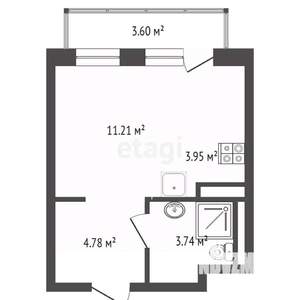 Студия квартира, вторичка, 25м2, 20/24 этаж