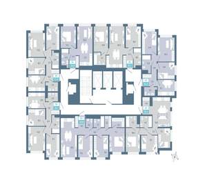2-к квартира, строящийся дом, 55м2, 10/25 этаж