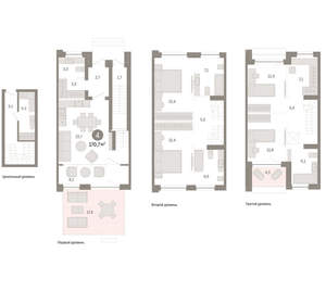 4-к квартира, вторичка, 171м2, 1/8 этаж