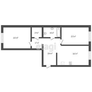 2-к квартира, вторичка, 66м2, 3/10 этаж