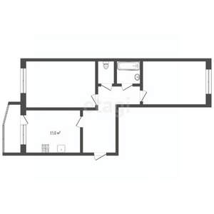 2-к квартира, вторичка, 54м2, 8/10 этаж