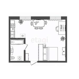 Студия квартира, вторичка, 23м2, 3/5 этаж