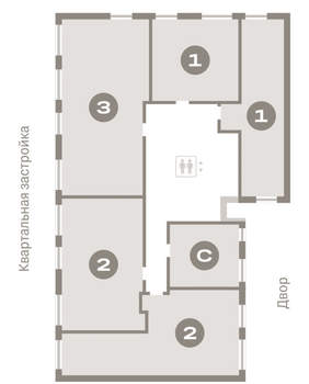 2-к квартира, вторичка, 63м2, 5/8 этаж