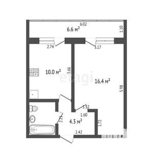 1-к квартира, вторичка, 35м2, 10/10 этаж