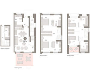 4-к квартира, вторичка, 171м2, 1/8 этаж