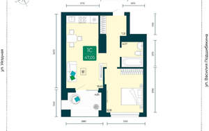 1-к квартира, вторичка, 47м2, 3/7 этаж