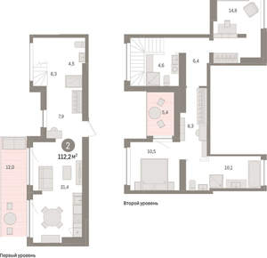 2-к квартира, вторичка, 112м2, 8/8 этаж