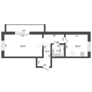 1-к квартира, вторичка, 41м2, 2/10 этаж