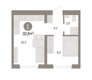1-к квартира, вторичка, 33м2, 3/10 этаж