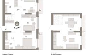 3-к квартира, вторичка, 98м2, 8/17 этаж