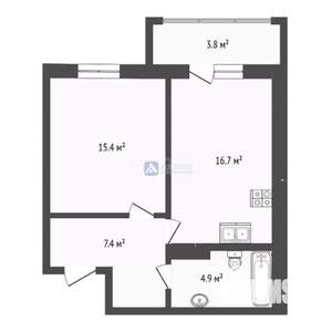 1-к квартира, вторичка, 44м2, 13/18 этаж