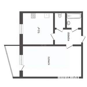 1-к квартира, вторичка, 33м2, 7/9 этаж