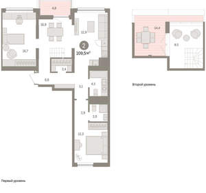 2-к квартира, вторичка, 110м2, 5/9 этаж