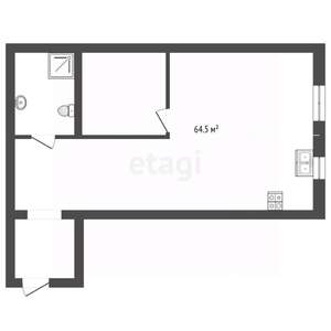 2-к квартира, вторичка, 64м2, 1/10 этаж