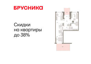 2-к квартира, вторичка, 115м2, 1/17 этаж