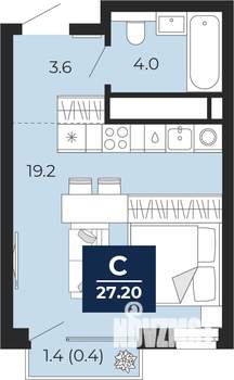Студия квартира, вторичка, 27м2, 13/16 этаж