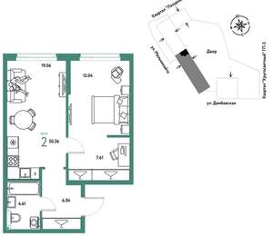 2-к квартира, вторичка, 50м2, 6/16 этаж