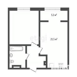 1-к квартира, вторичка, 45м2, 7/19 этаж